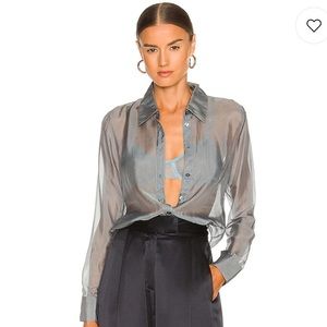 Weekend Stories Ria Blouse in Blue Gray